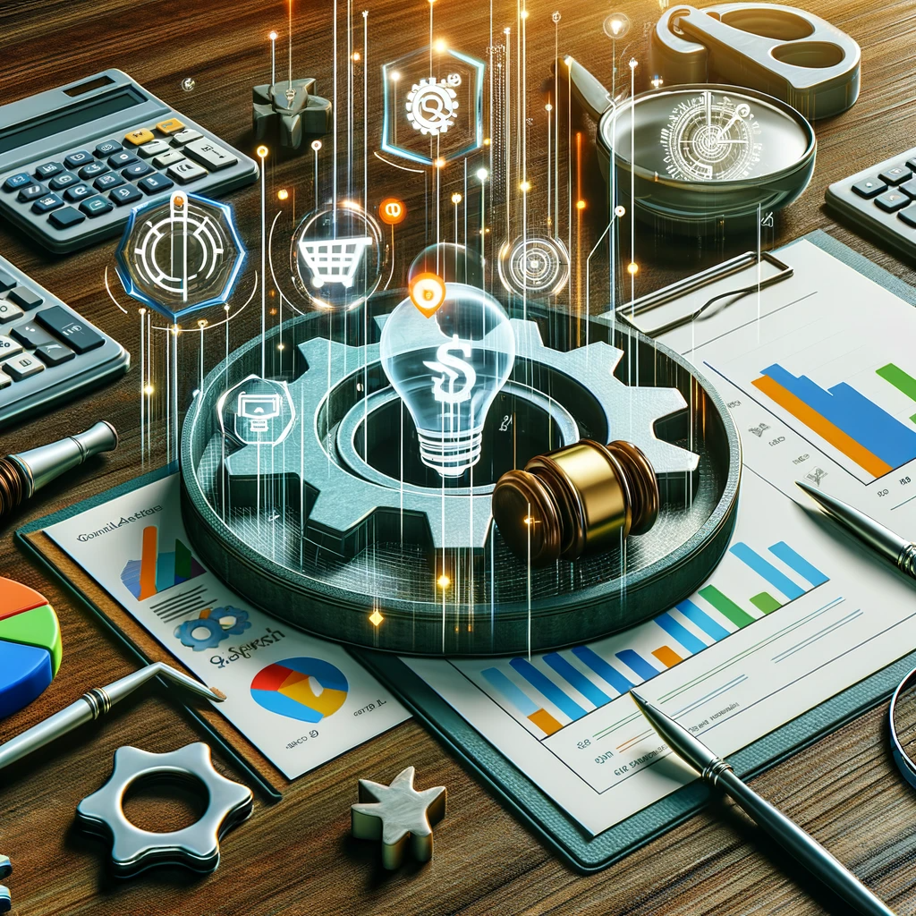 Illustrating the balance between innovative digital marketing and ethical practices in law, emphasizing compliance and integrity in 'Digital Marketing for Law Firms: Revolutionizing Legal Practice in 2024