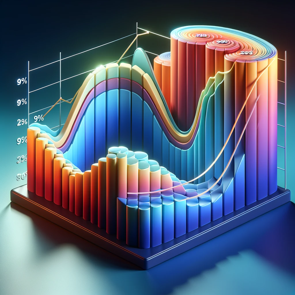 Compound Annual Growth Rate (CAGR) of Email Marketing (2020-2026): A 3D area chart with a gradient fill, illustrating the CAGR of email marketing from 2020 to 2026.