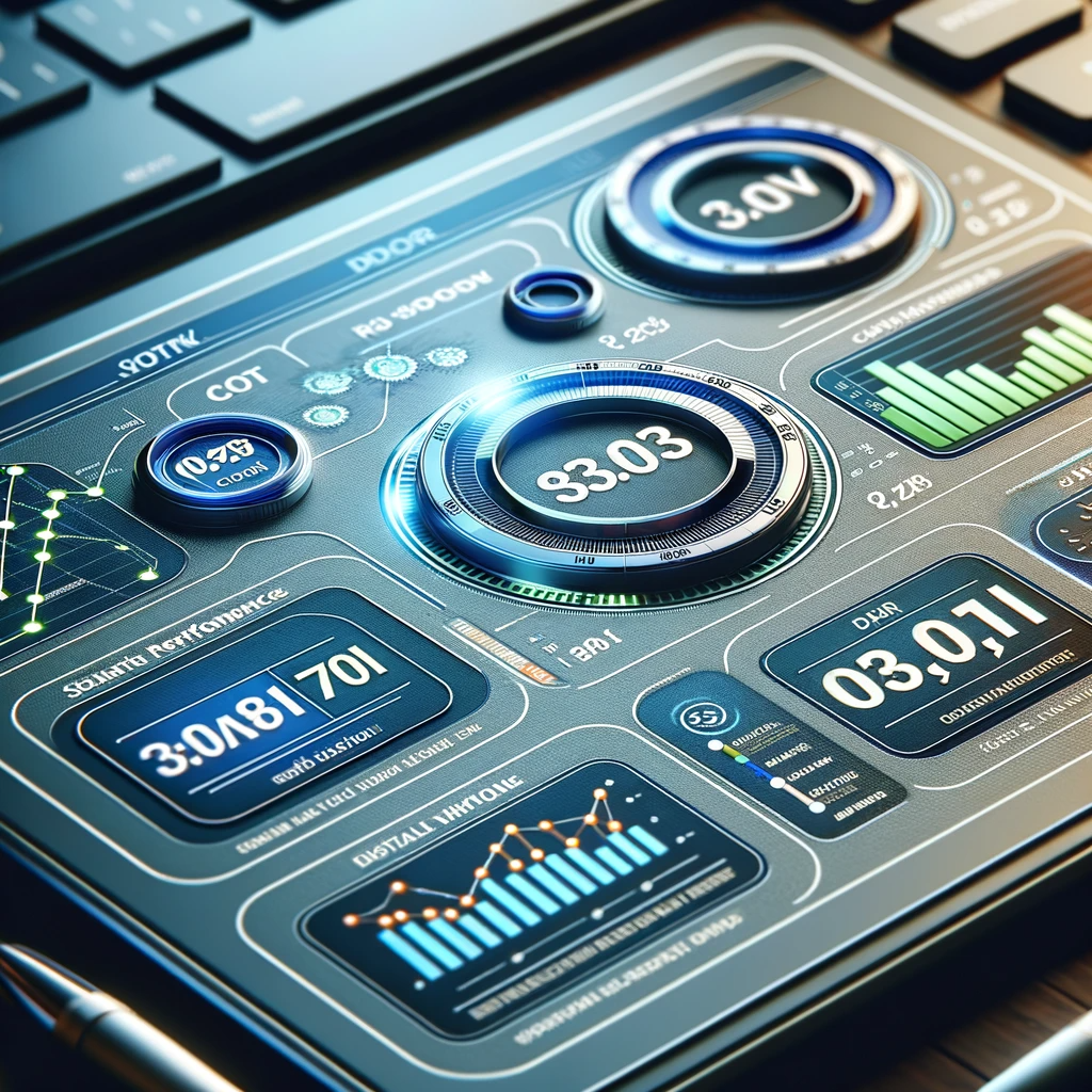 Close-up of a digital report highlighting key performance metrics such as CTR, AOV, and CLV in digital marketing.