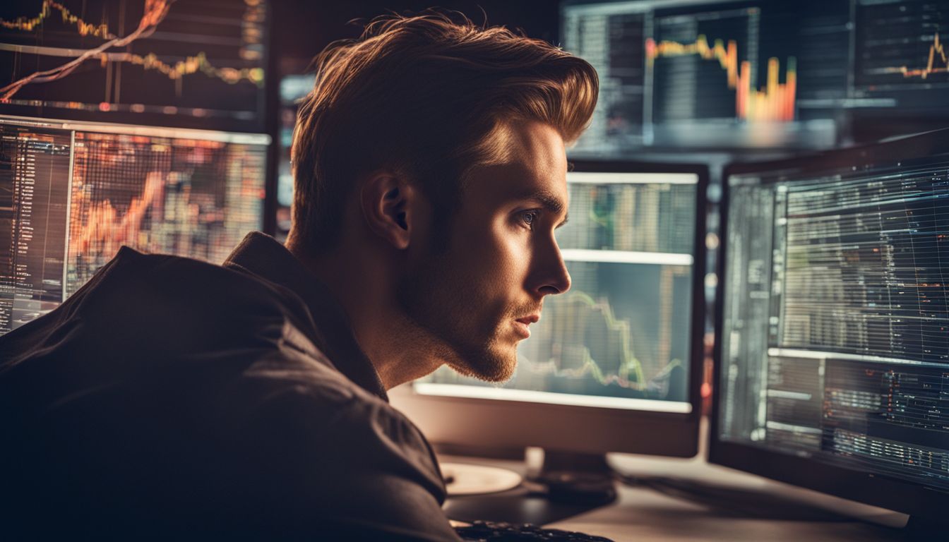 A person analyzing digital marketing data on a computer screen.