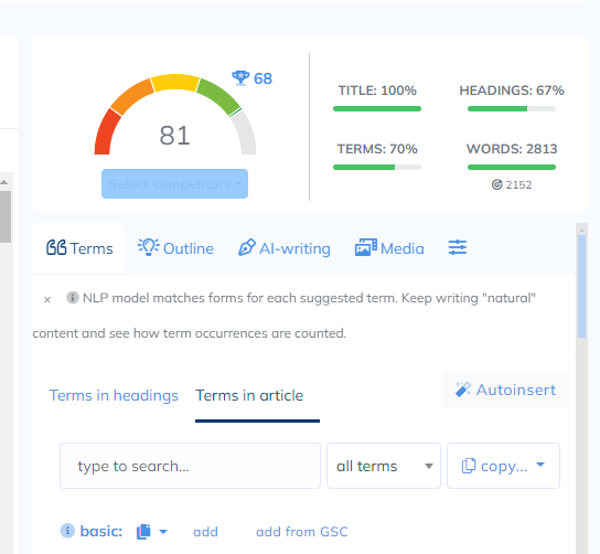 content score | NeuronWriter: A Comprehensive Review for SEO Content Creators 3