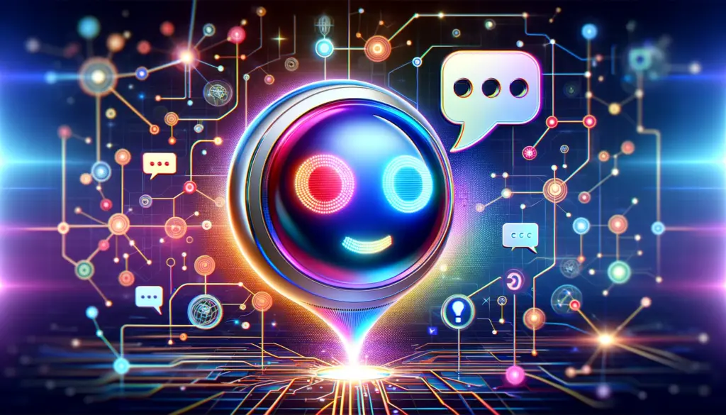  colorful AI chatbot engaging in a seamless conversation with a user.