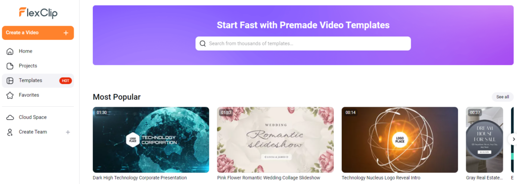 FlexClip Templates | FlexClip Review 2024: Pros, Cons, Hidden Features and Coupons 1